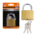 Security Lock Large 1Piece Brass Padlock with 3 Keys 1.96" 50mm Steel Shackle *minimum order 6 units* (order in increments of 6)