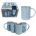 4Piece 17 oz Ceramic Mug  Set Light Blue Solid Terracotta In Color Gift Box Gibson Elite Dumont $5.95 a mug *minimum order 1 set of 4 mugs*