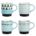 14 oz Stackable Ceramic Cup 4 Assorted Designs  Wax Relief Stoneware Prime Valley *minimum order 4 mugs* (order in increments of 4)