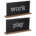 12" WORK / PLAY 2-Sided Wood Desktop Sign BLACK Distressed Rustic Look *minimum order 2 units* (order in increments of 2) **25% OFF SALE PRICE!**