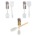 Mr Handy Silicone Spoon 12.5" with Wooden Handle - Silicone Spatula 11.6" - Silicone Slotted Turner 11.6" Heat Resistant White Gray Marble Effect *minimum order 6 units assorted 3 tools* (order in increments of 6 mix)