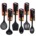 10" to 11"Long Black Silicone Kitchen Tool Spoon Slotted Spoon Turner Slotted Turner Ladle Skimmer 6 Assortments Mr Handy *minimum order 6 units assorted cooking tools* (order in increments of 6)