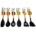 6 Kitchen Basics Cooking Tools Skimmer Spoon Spatula Flipper 12.5" Two Tone Black Silicone Head Wooden Handle *minimum order 6 units assorted 6 tools* (order in increments of 6 assorted)