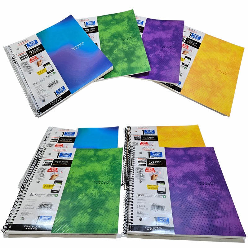 Mead Notebook Solid Red Mead Five Star 1-Subject Notebook College Ruled 80 Sheets Digital ...