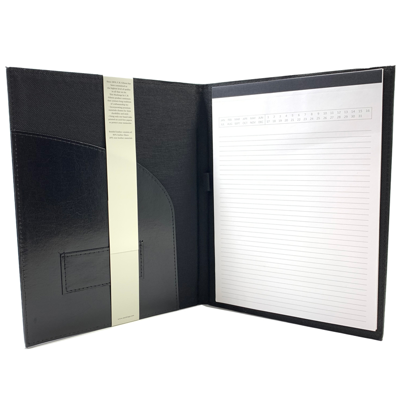 Padfolio Bonded Leather Black Large 12″x9″ *minimum order 3 units ...