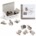 U Brands Heavy Duty TrendyWhite Boards & Refrigerator Magnet Clips 12count in white retail box Silver Finish *minimum order 6 units* (order in increments of 6)
