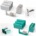 U Brands Arc Collection Metal Desk Organization Set includes metal pen cup, 1" core tape dispenser and letter sorter. Muted Gray and Powder Green Color *minimum order 2 sets assorted colors